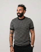 Balmain - Monogram Jacquard Knit T-Shirt - Black/White
