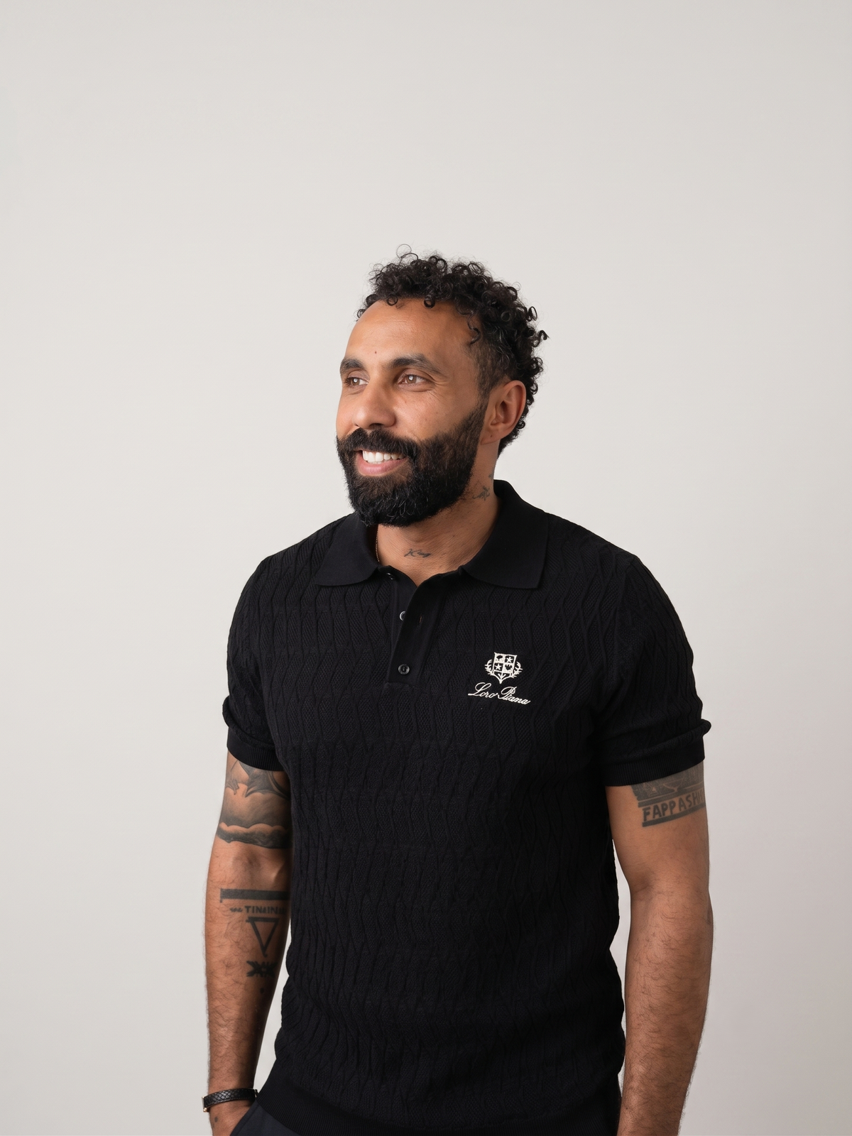 Loro Piana - Textured Knit Polo Shirt - Black