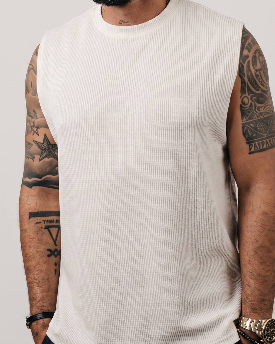 Klaiedermafia - High Neck Sleeveless Top - Cream