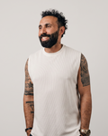Klaiedermafia - High Neck Sleeveless Top - Cream