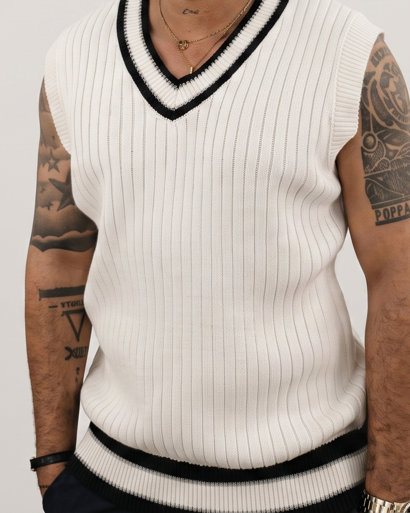 Lagos - V-Neck Sweater Vest - Cream