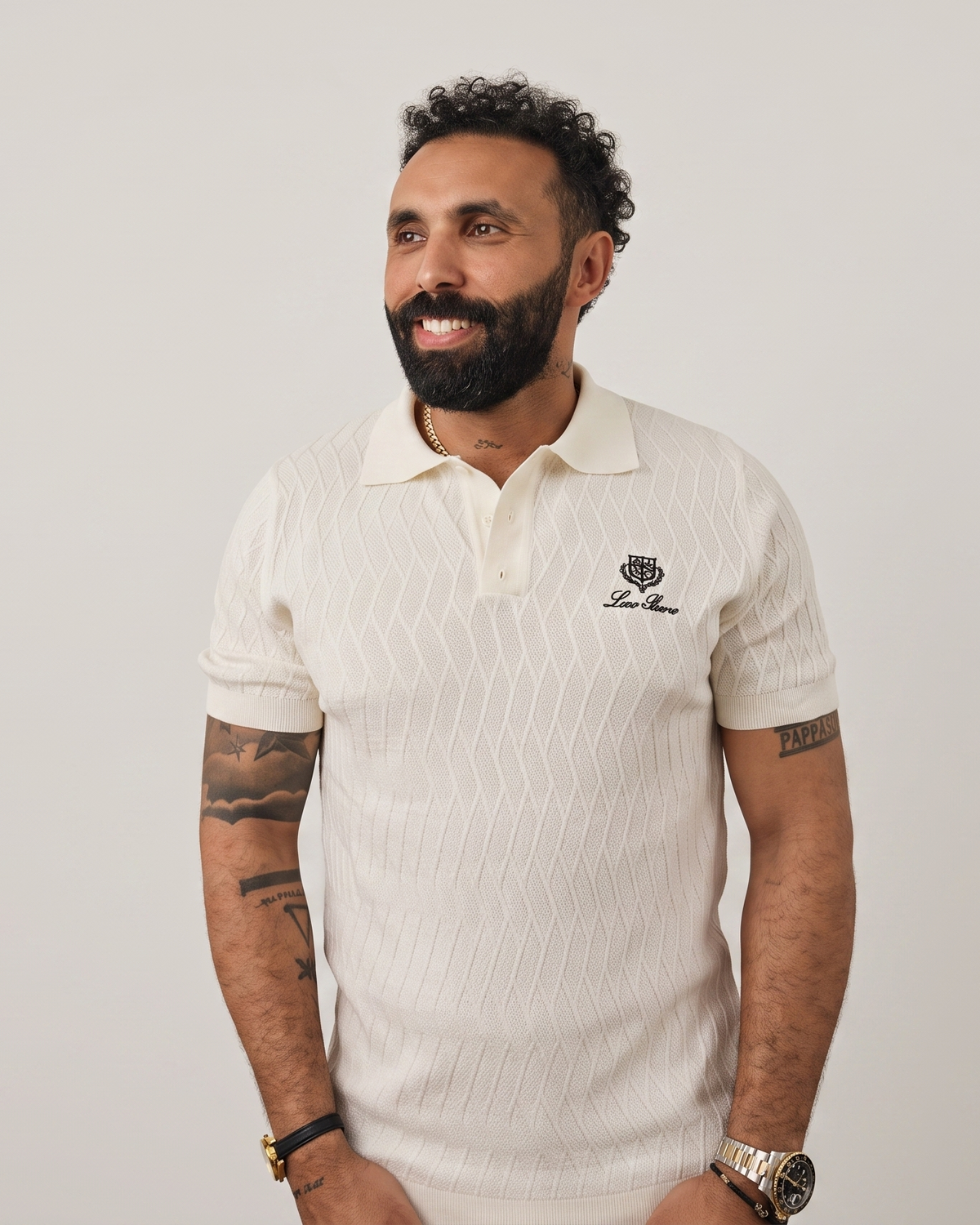 Loro Piana - Textured Knit Polo Shirt - Off-White