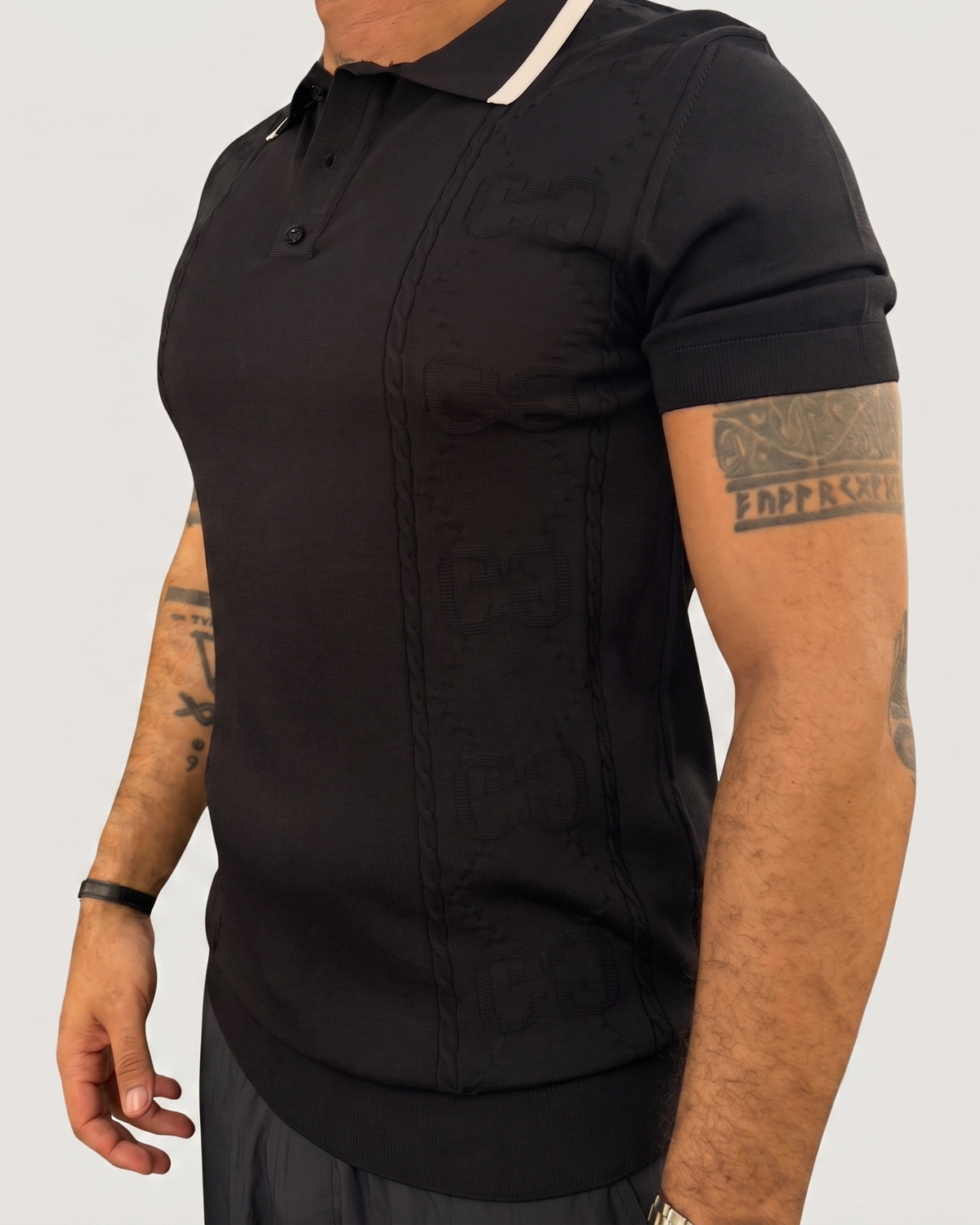 Gucci - GG Jacquard Polo T-Shirt - Black