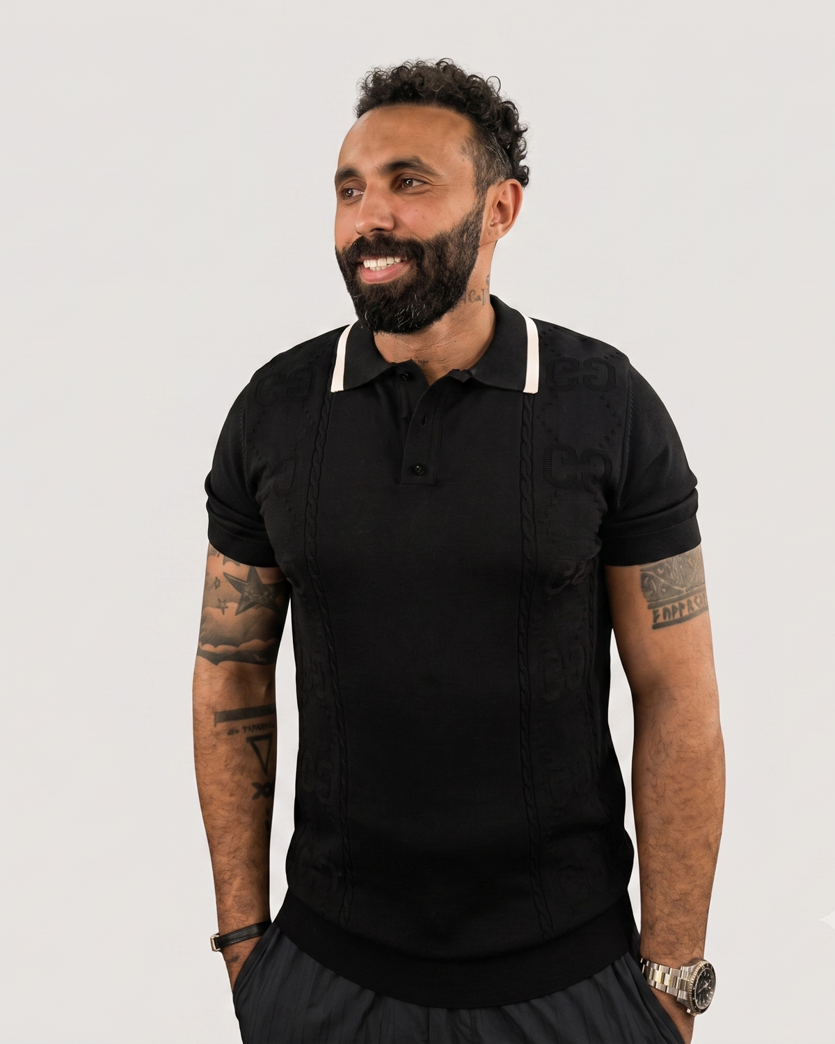 Gucci - GG Jacquard Polo T-Shirt - Black