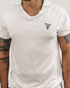 Prada - Knitted V-Neck Shirt - White